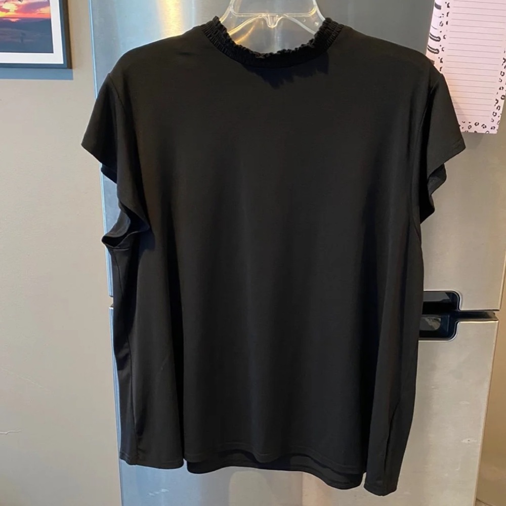 Versona black blouse XL high neck business top